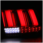 For Black Ford Mustang Halo Projector Headlights+Sequential LED Tail Lights Red