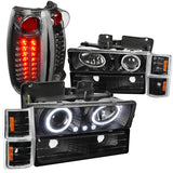 For Chevy C10 Projector Blk Headlights, Bumper Lamps, Corner Lights, Led Tail Li