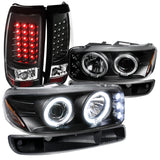 For Gmc Sierra Fleet Side, Black Halo Proj Headlights, Bumper Lights, Led Tail L