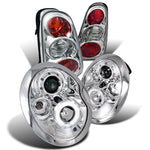 For Mini Cooper Crystal Chrome Halo Projector Headlights+Clear Tail Lights