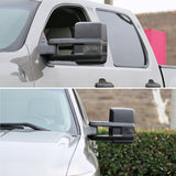 For Chevy Silverado Tahoe GMC Sierra Facelift Smoke LED Signal Power+Heated Towing Mirrors