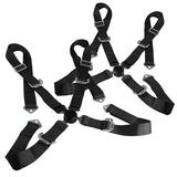 Pair of Black Seat Belt Harnesses, 2" Inches Wide, 4 Point Camlock Cam Lock