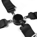 Pair of Black Seat Belt Harnesses, 2" Inches Wide, 4 Point Camlock Cam Lock