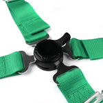For Reclinable Jdm Black Racing Seats+Green 4 Point Camlock Harnesses