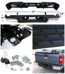 For Chevy Silverado GMC Sierra 1500 Chrome Rear Bumper Step+Pad W/O Sensor Holes